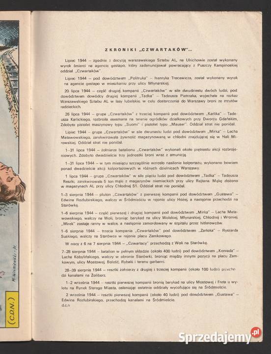 PODZIEMNY FRONT PRZED ŚWITEM 1979 Komiksy Łódź sprzedam