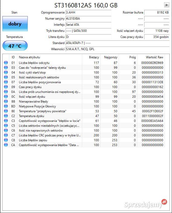 Dysk 35 160250320 WD Blue Seagate Hitachi Cieszyn sprzedam