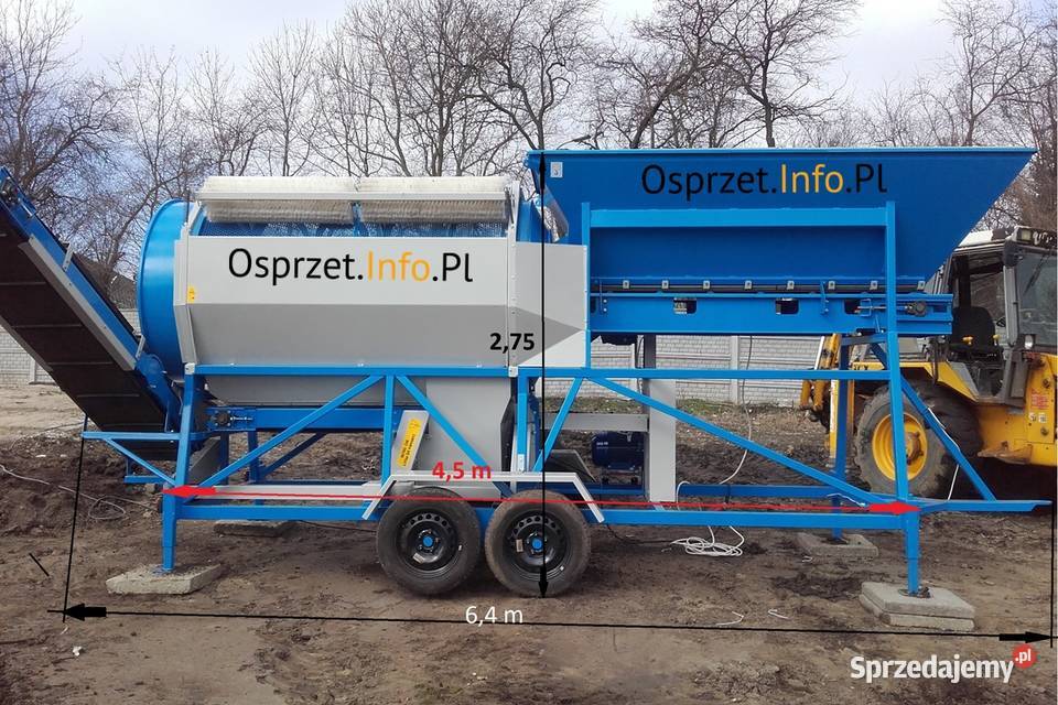 Przesiewacz bębnowy mobilny napęd WOM warmińsko-mazurskie Olsztyn