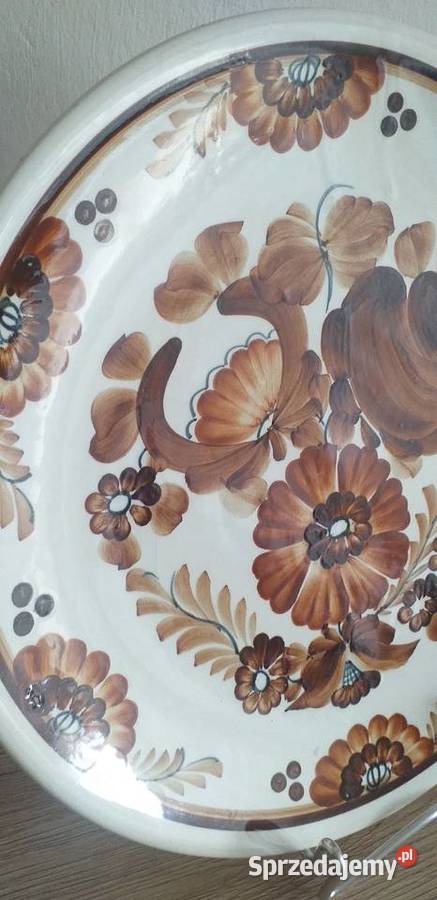 Wielki talerz Fajans prl Przedbórz