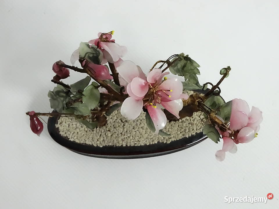 Chińskie Drzewko Bonsai Kwitnące Szkło Kamień Biłgoraj