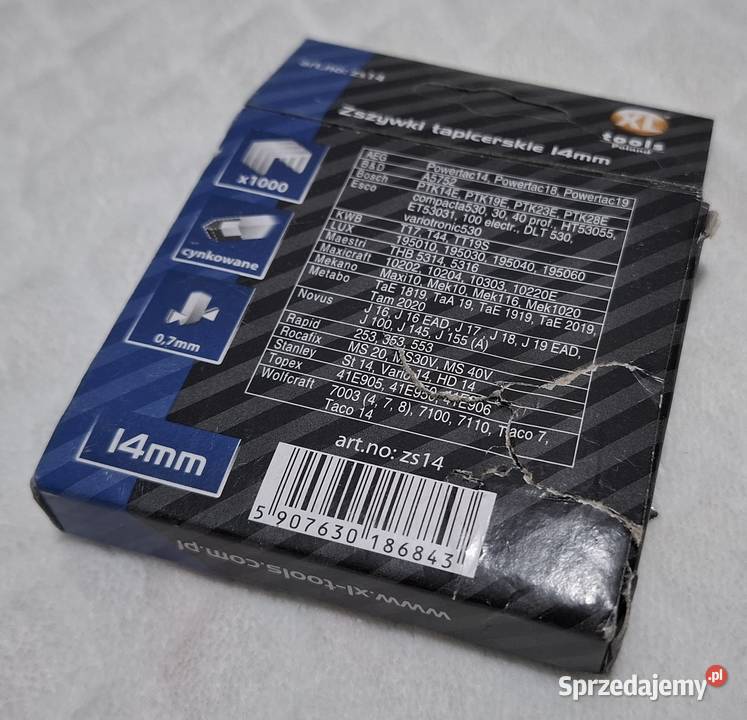 Zszywki tapicerskie 14mm uniwersalne 1000 Czeladź