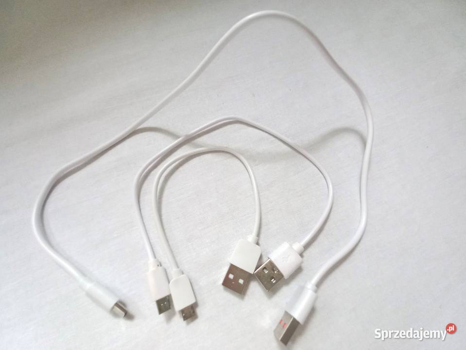 Kabel biały USBA USBC MicroUSB kpl3 NOWE Białystok