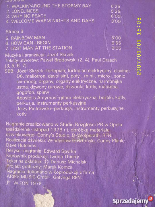 Rock LP SBB WELCOME płyta winylowa Wołów