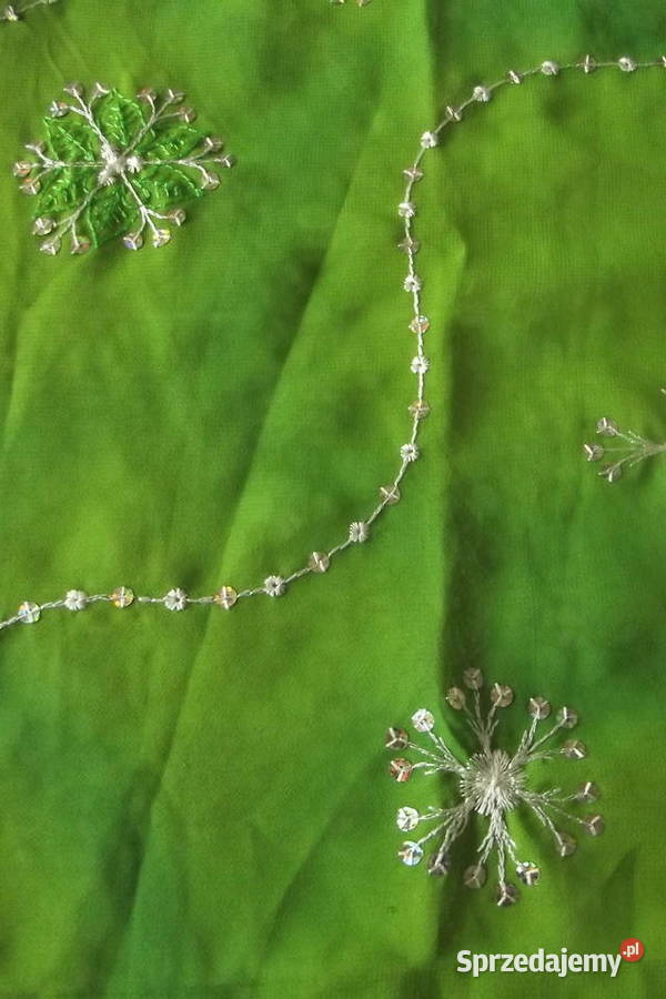 Zielona żorżeta haftowana cekiny 102240 Piekary Śląskie