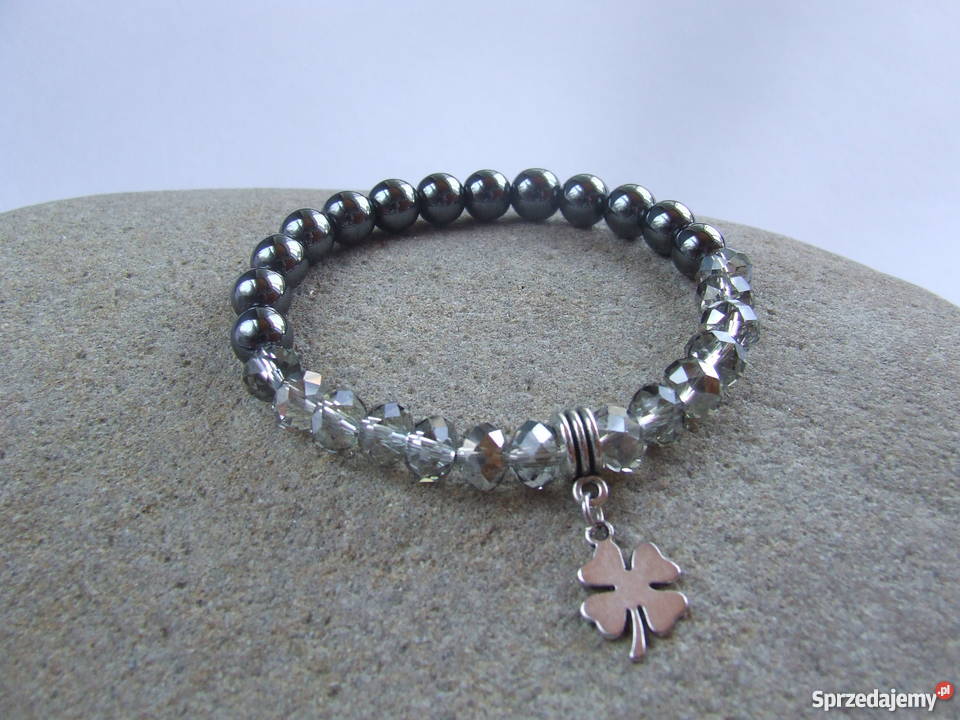 Bransoletka z hematytu hematyt kryształki Stalowa Wola