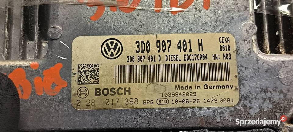 KOMPUTER VOLKSWAGEN PHAETON II LIFT 3D0907401H osobowe Lipno sprzedam