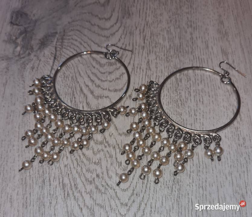 Kolczyki damskie koła perełki łódzkie Łódź sprzedam