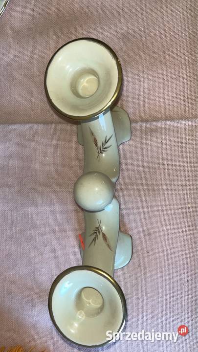 Świecznik na 2 świece Porcelana w kolorze ecru Gdańsk