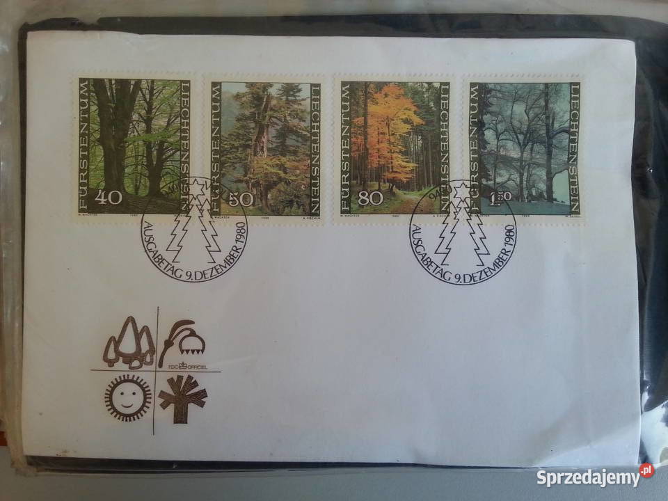 Koperty ze znaczkami 198082r 78 sztuk Olesno