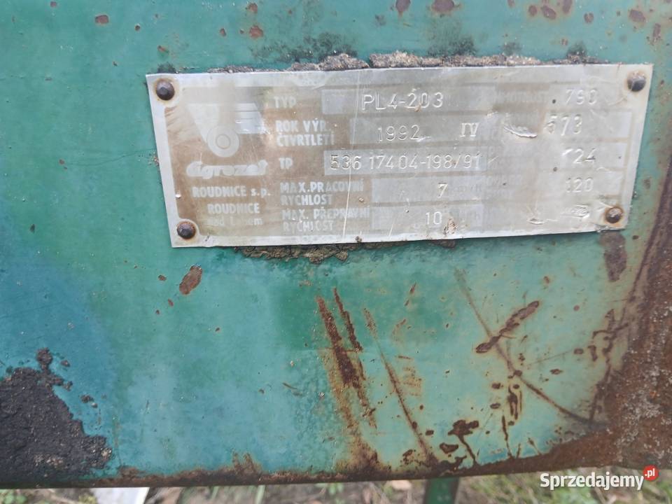Pług obrotowy 4 skiby 211 31 Agrozet Sukov Wieluń