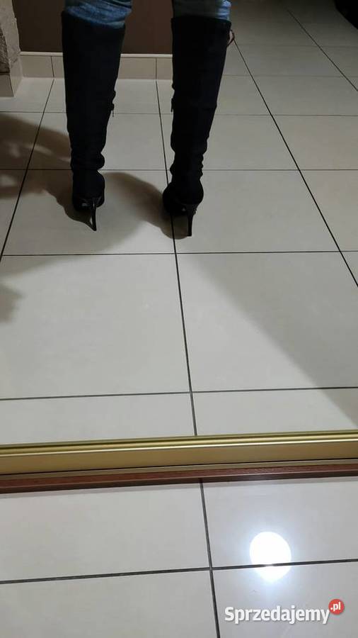 Stylowe Kozaki z lycrą na szpilce śląskie Piekary Śląskie