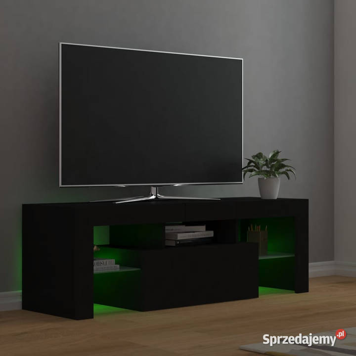 Szafka pod TV z oświetleniem LED czarna Warszawa