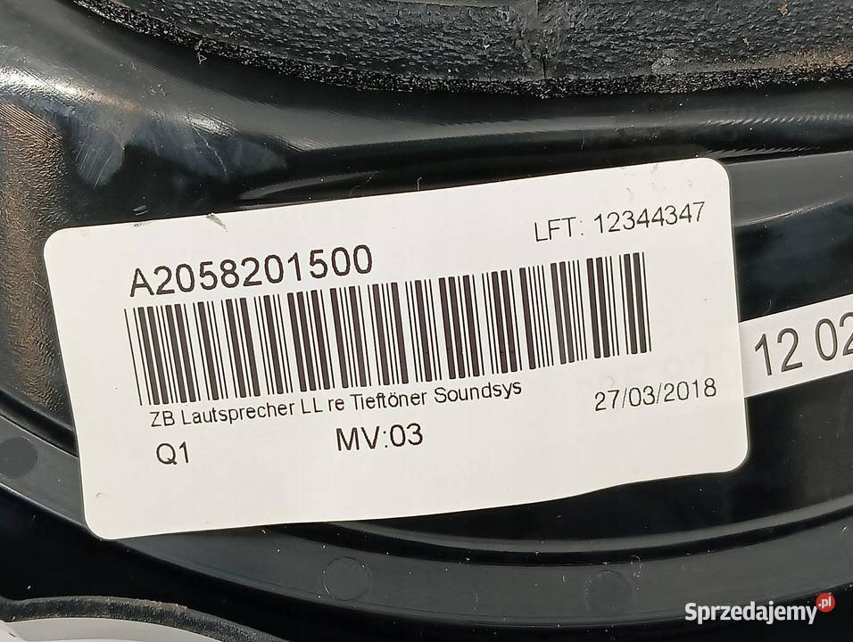 GŁOŚNIK A2058201500 MercedesBenz Cklasa IV 2014 osobowe