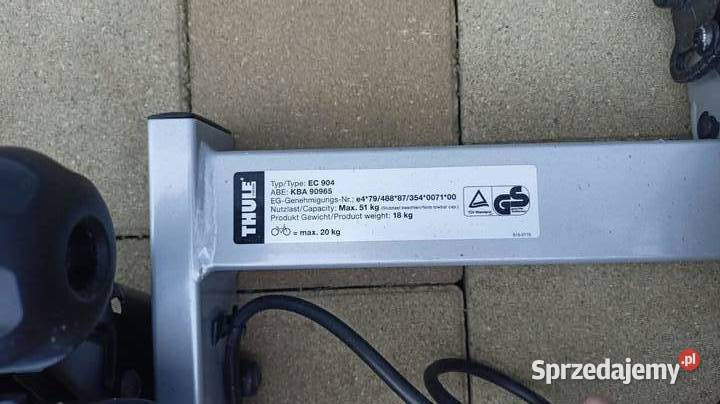 Bagażnik Thule hak 3 rowery EC904 13pin 51 now Rybarzowice