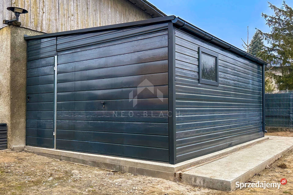Garaż Blaszany 4x45m Brama uchylna Drzwi Okno Włocławek