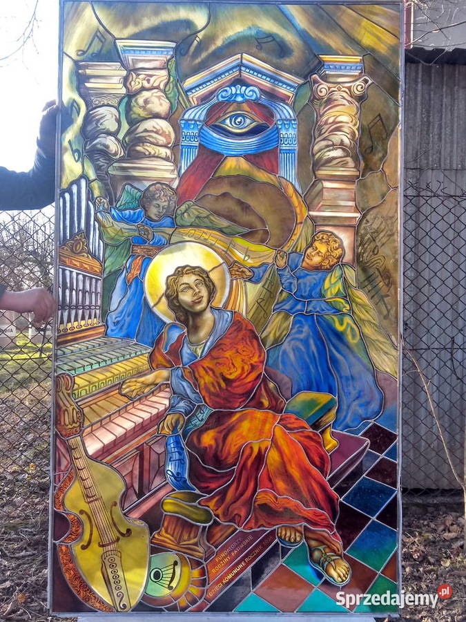 Witraż ŚWIĘTA CECYLIA śląskie Czechowice-Dziedzice sprzedam