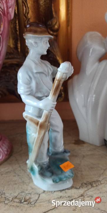 Figurka Kosiarz Żniwiarz Grafenthal Carl Porcelana i szkło Gdańsk