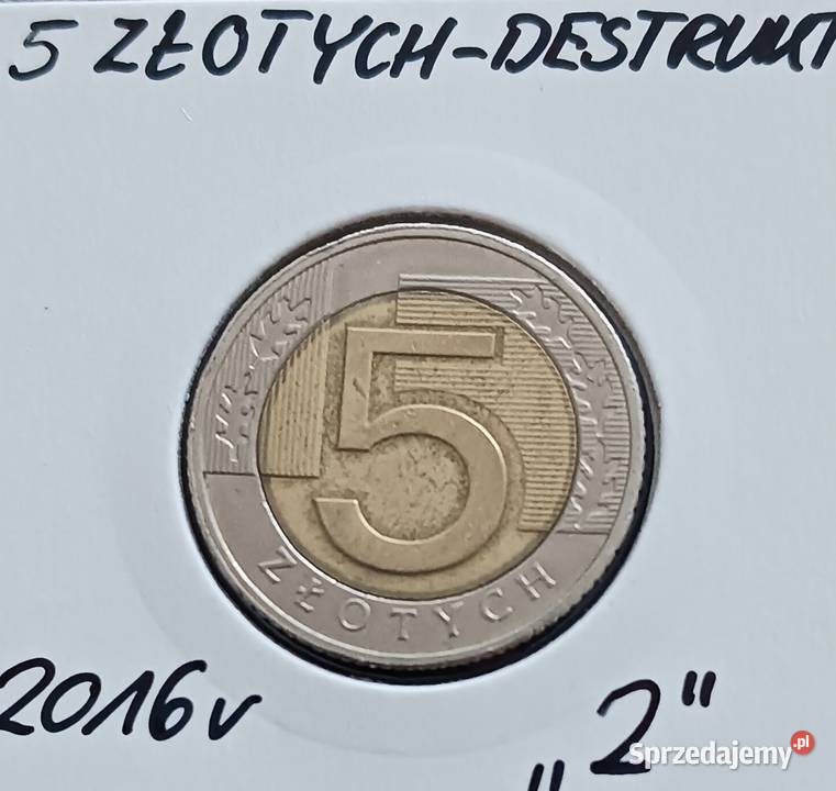 5 Złotych 2016 r Błąd mennicy 2