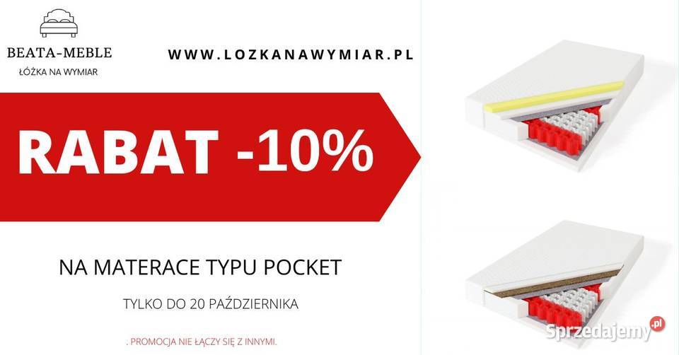 Klasyczne łoże FLORENCJA 200x200 z materacem łódzkie Pabianice