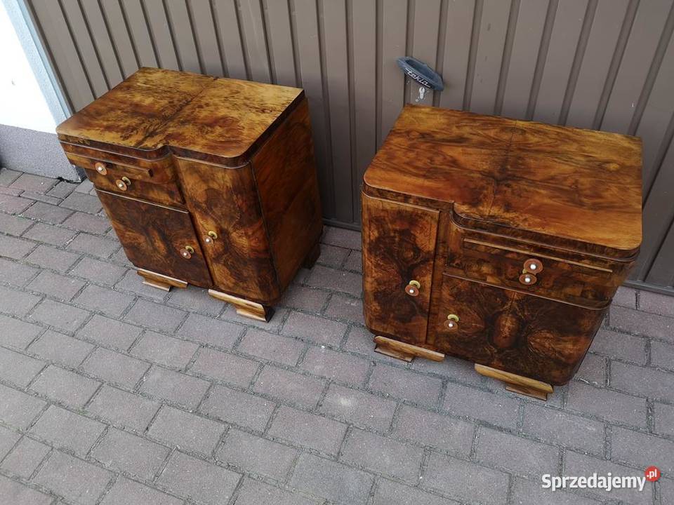 Stoliki Szafki Nocne Art Deco Orzech Stare Antyk