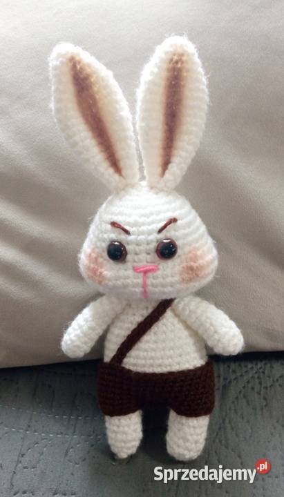 Królik wykonany na szydełku łódzkie Łask