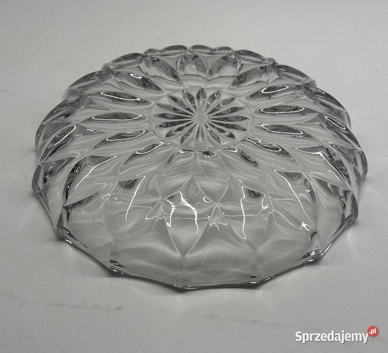 Talerz kryształowy z lat PRLu Porcelana i szkło Łódź