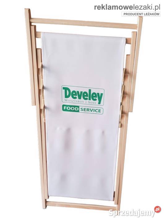 Leżaki promocyjne z logo idealne jako reklama Ogród Warszawa