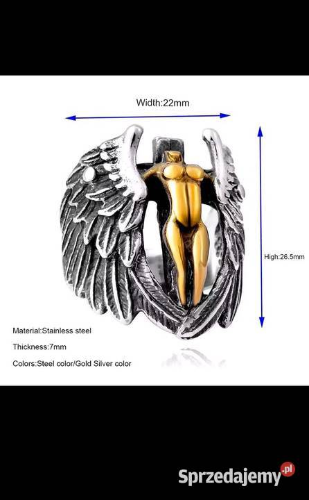Luksusowy pierścionek z wizerunkiem anioł nagi Warszawa