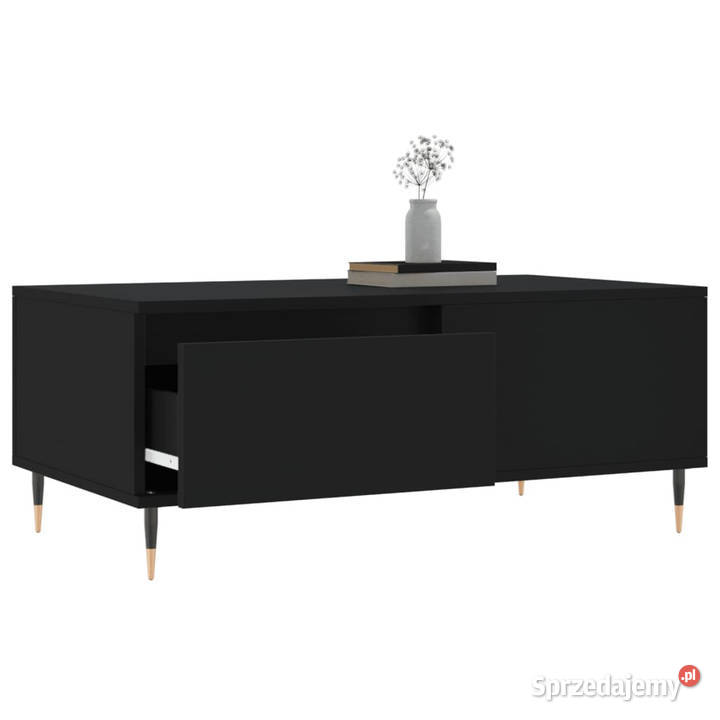 Stolik kawowy czarny 90x50x365 materiał Warszawa
