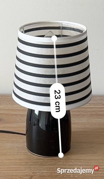 Lampka nocna ceramiczna z abażurem w paski 23 Warszawa