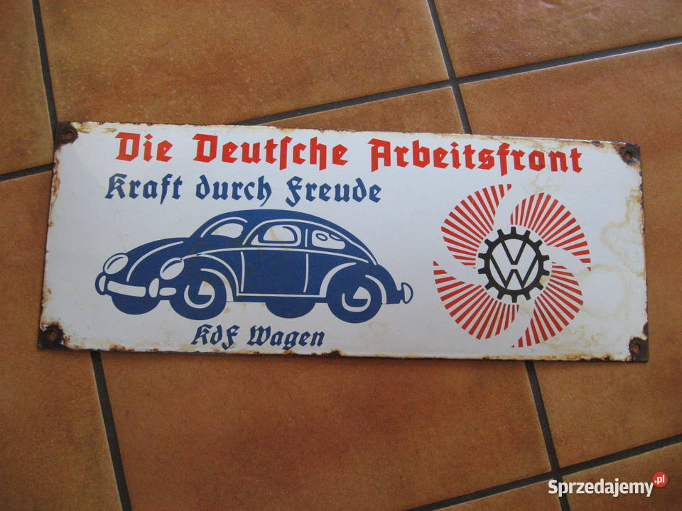 Niemiecka tablica volkswagen garbus 2 wojna Pozostałe Kraków