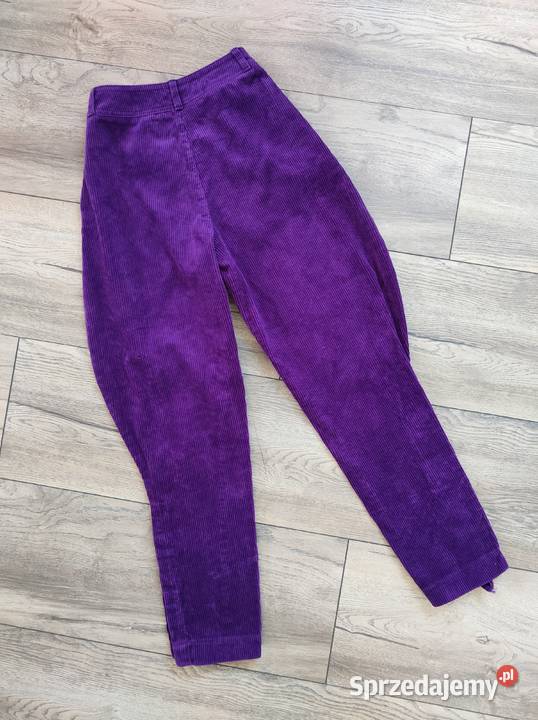 Fioletowe Spodnie sztruskowe Vintage 89 90s