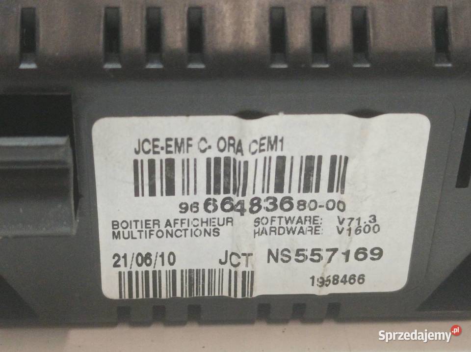 WYŚWIETLACZ 9666483680 Peugeot 3008 I 20092016