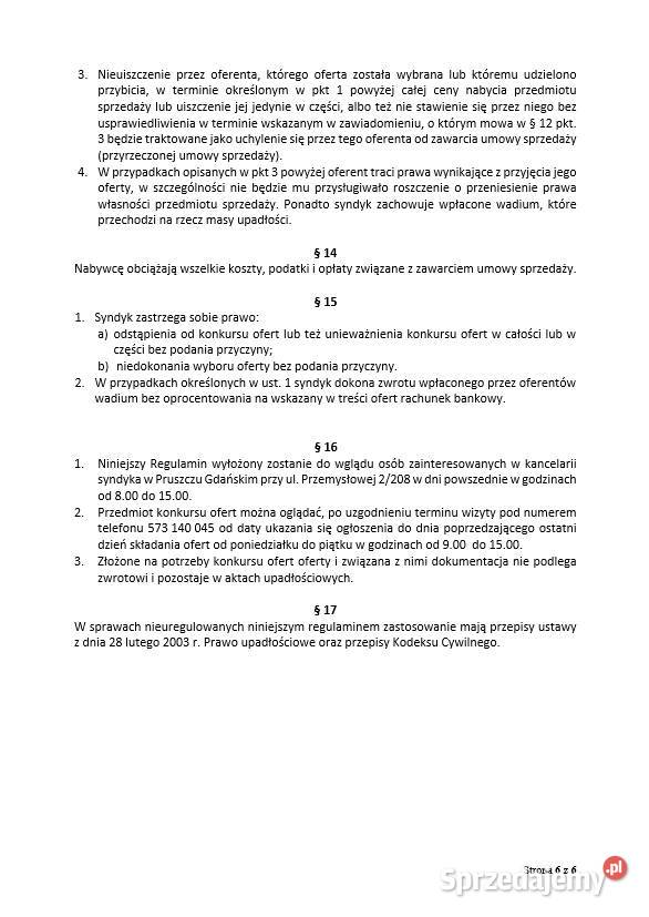 Syndyk sprzeda nieruchomość w miejscowości Jankowice