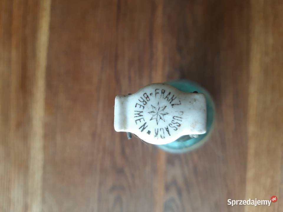 Niespotykana stara butelka z porcelanką Frnaz Pozostałe Morąg