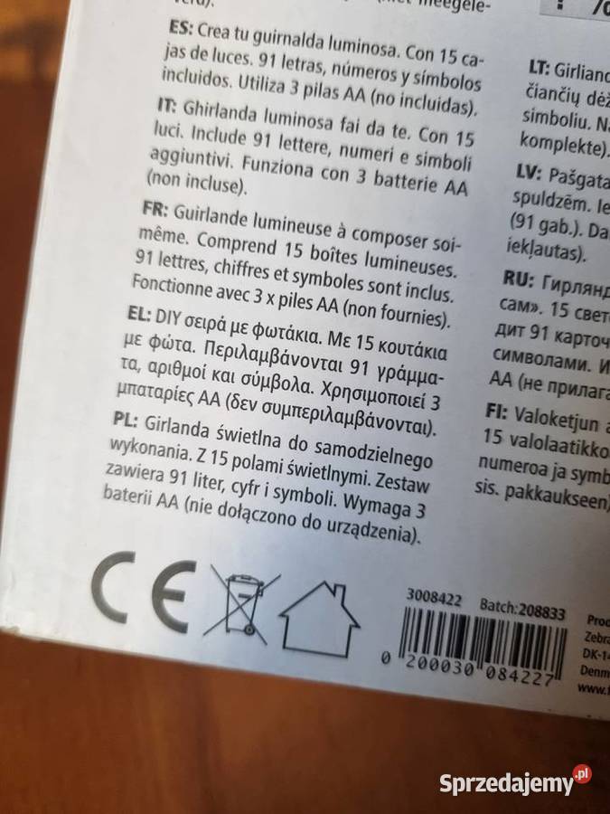 Girlanda świetlna Litery i Cyfry Nowa Warszawa sprzedam