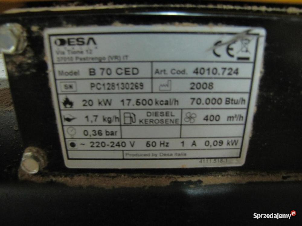 Nagrzewnica olejowa master B70 CED 20kW Warszawa Pozostałe Warszawa