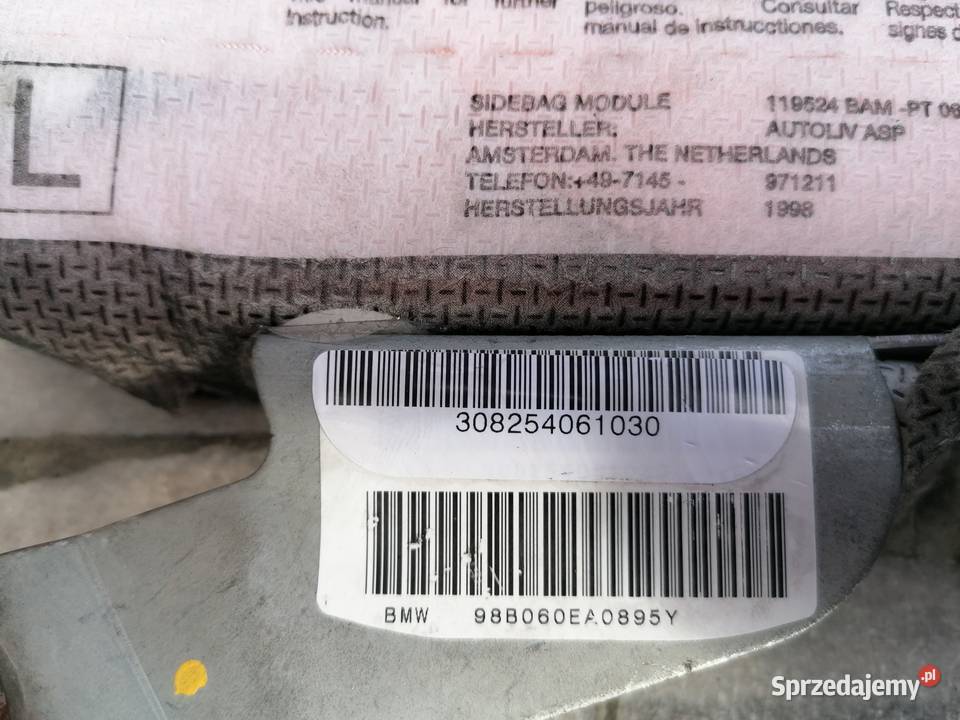 Airbag BMW e38 e39 kod119524 BAMPT 0844 lubuskie Skwierzyna