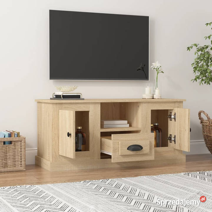 Szafka pod TV dąb sonoma 100x355x45 materiał