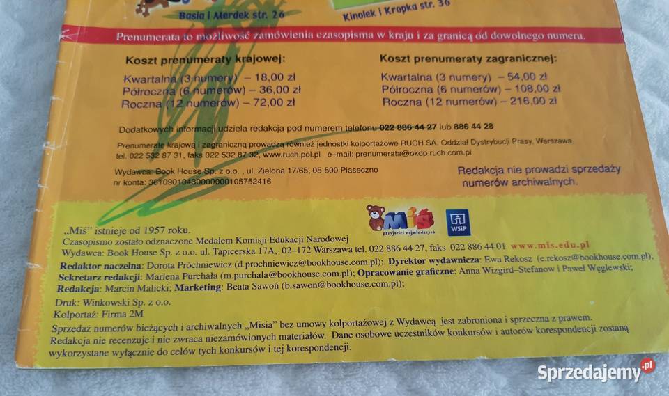 Miś 20082009 Book House Książeczki dzieci Rok wydania 2008 Książki dla dzieci Czeladź
