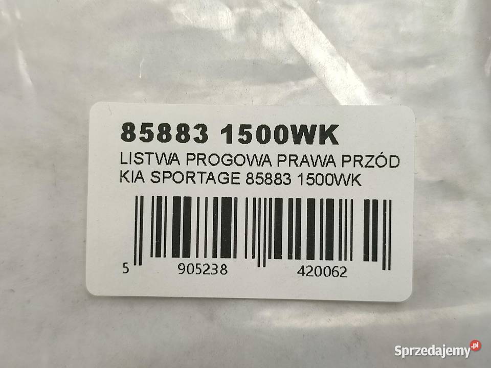 LISTWA PROGOWA PRAWY PRZÓD KIA SPORTAGE IV sprzedam
