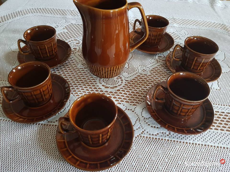 kubeczki filiżanki kamionkowe Vintage retro prl