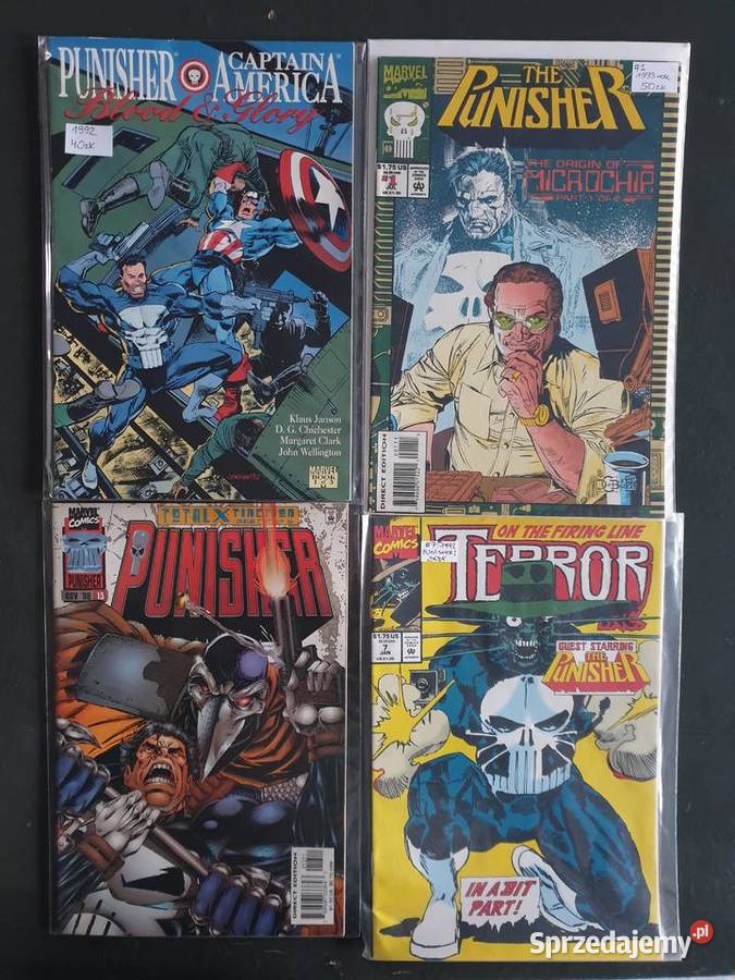 The Punisher 4 oryginalne komiksy Marvel USA Gdynia