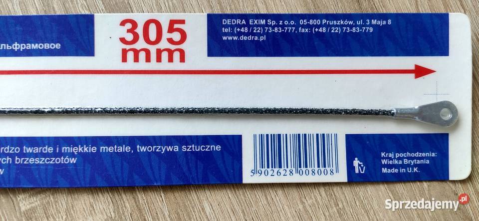 Brzeszczot wolframowy tungstenowy okrągły 305 mm Tuchola