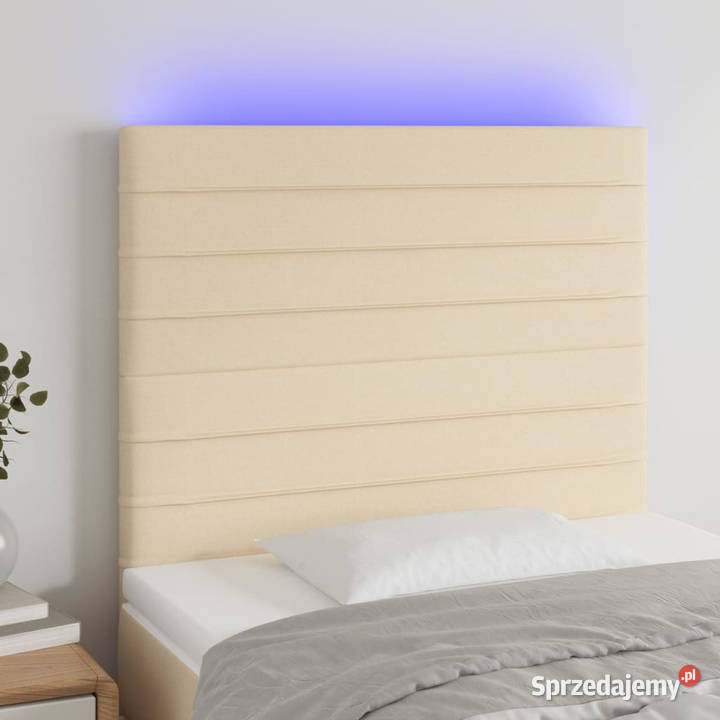 Zagłówek do łóżka z LED kremowy 90x5x118128 Warszawa