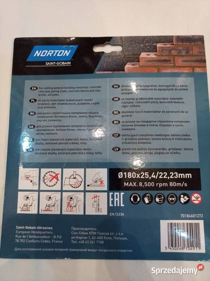 Tarcza 180 segmenowa do cięcia betonu cegły Bydgoszcz