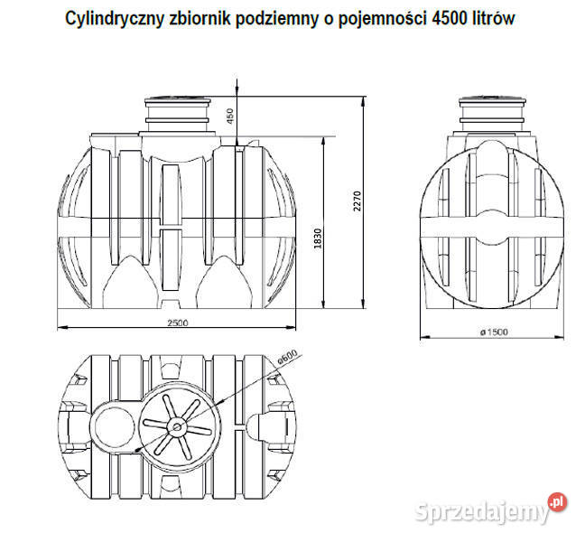 ZBIORNIK NA WODĘ DESZCZOWĄ 4500L PROFESSIONAL Lubin
