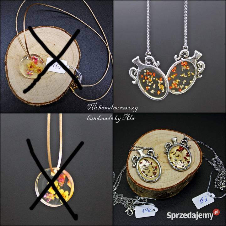 Biżuteria z żywicy wisiorek naszyjnik Kutno