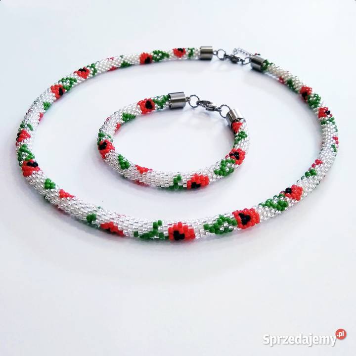 Komplet biżuterii handmade bransoletka i